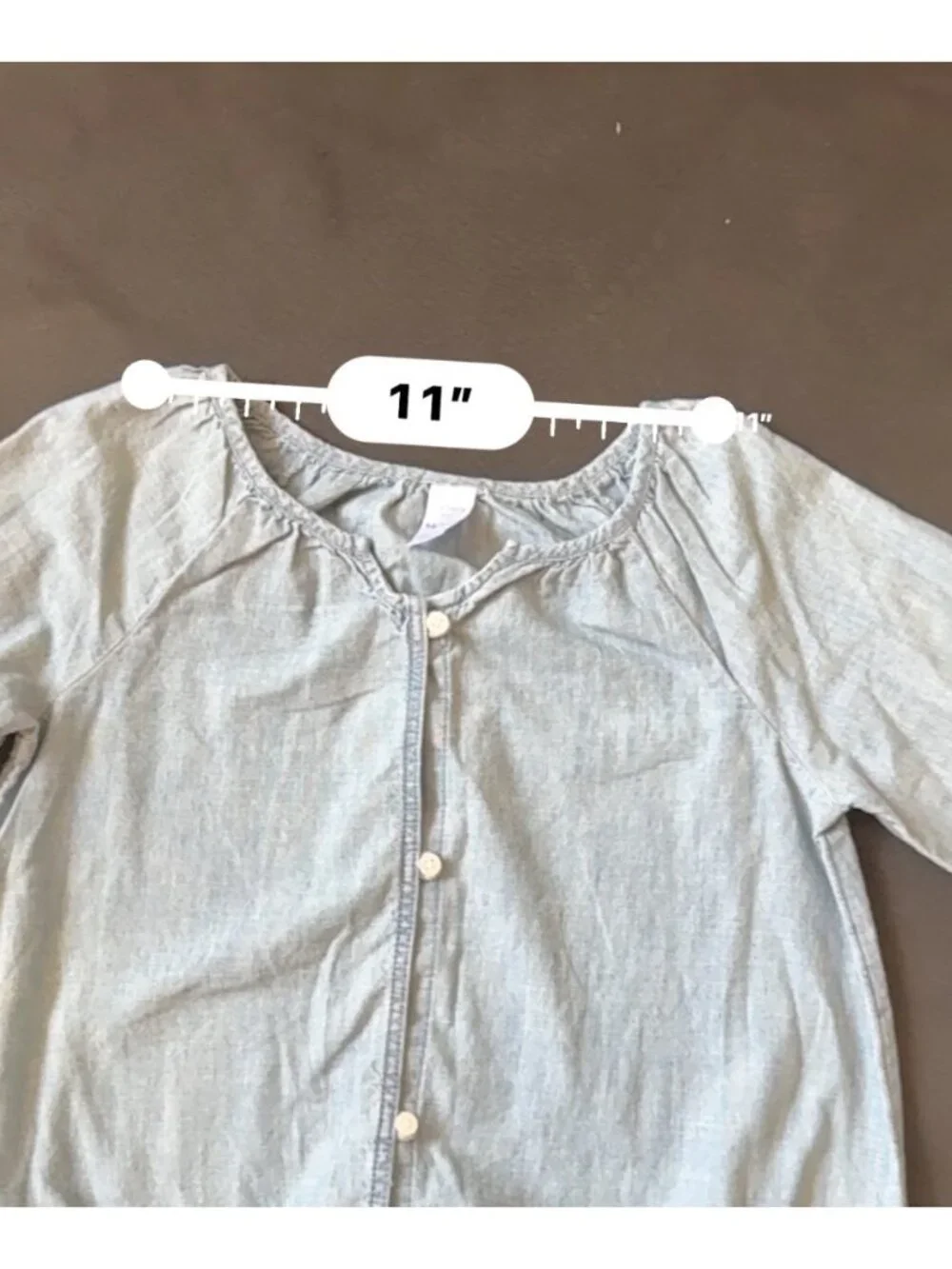 A08102602 Carters Girls Button Front Long Sleeve Denim Shirt